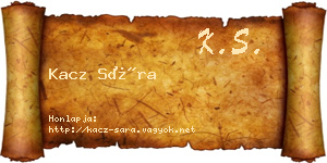 Kacz Sára névjegykártya