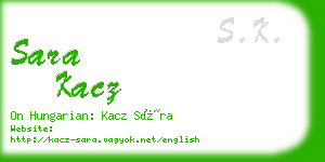 sara kacz business card